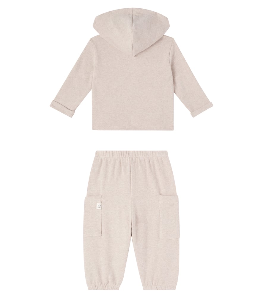Baby cotton-blend hoodie and sweatpants set