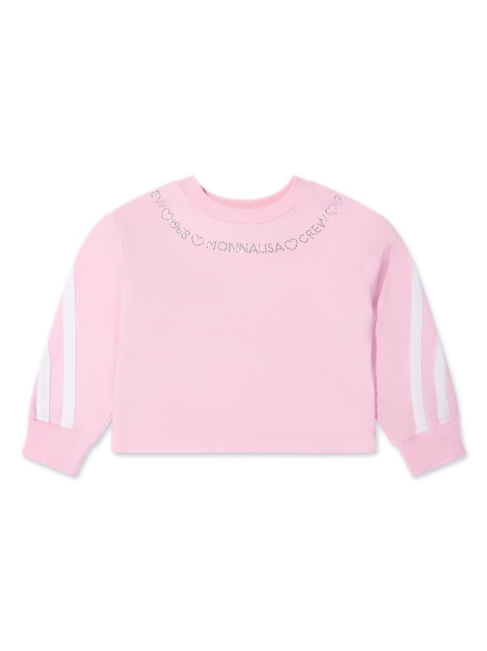 Crystal-embellished logo-print sweatshirt - Pink