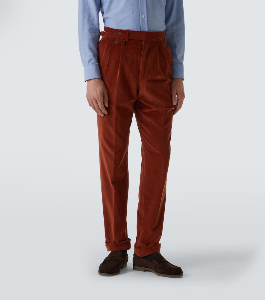 Cotton and silk corduroy pants