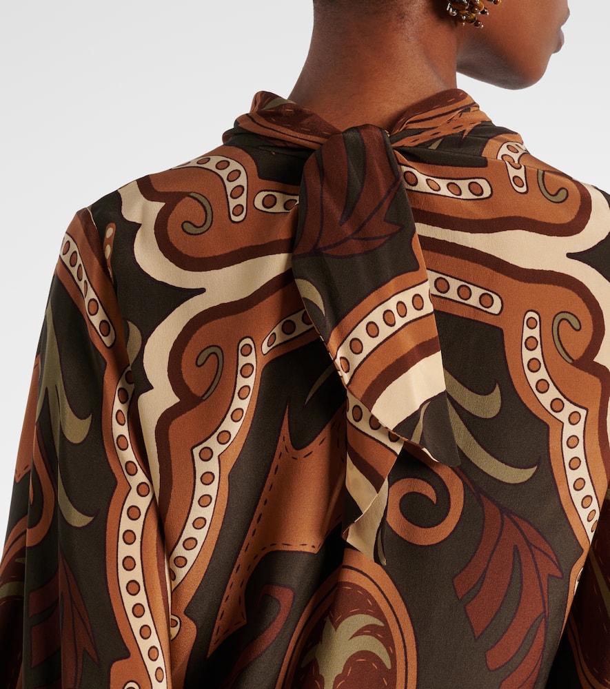Printed silk blouse