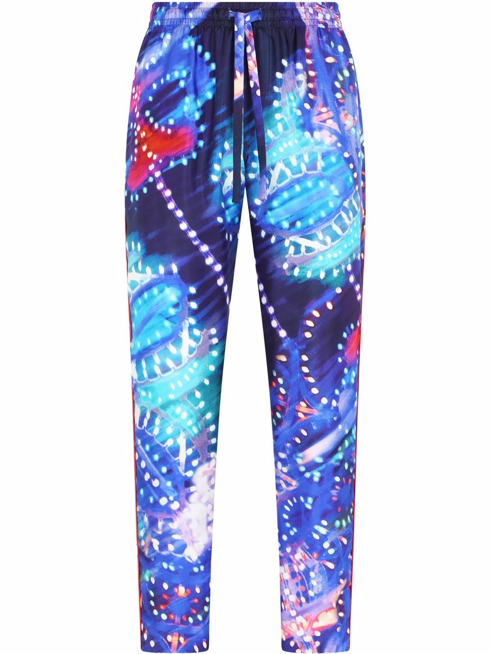 Luminaire-print silk pajama trousers - Blue