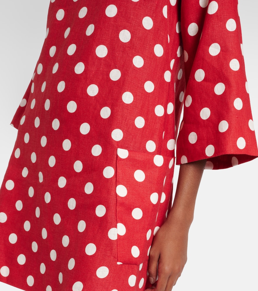 Nina polka-dot linen minidress