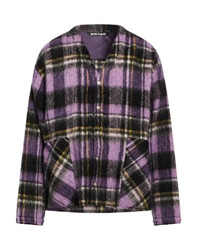 Man Shirt Purple Size 36 Virgin Wool, Alpaca wool, Mohair wool, Polyamide