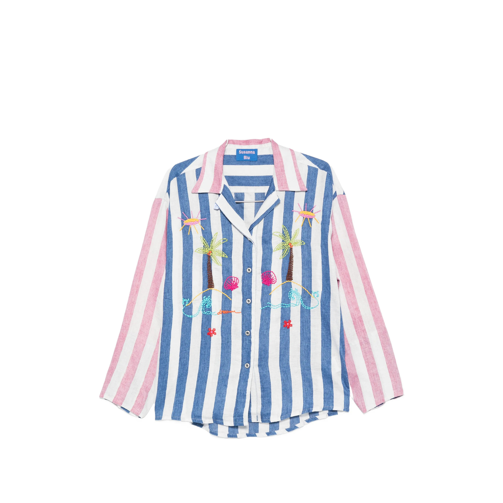 Striped Embroidered Shirt