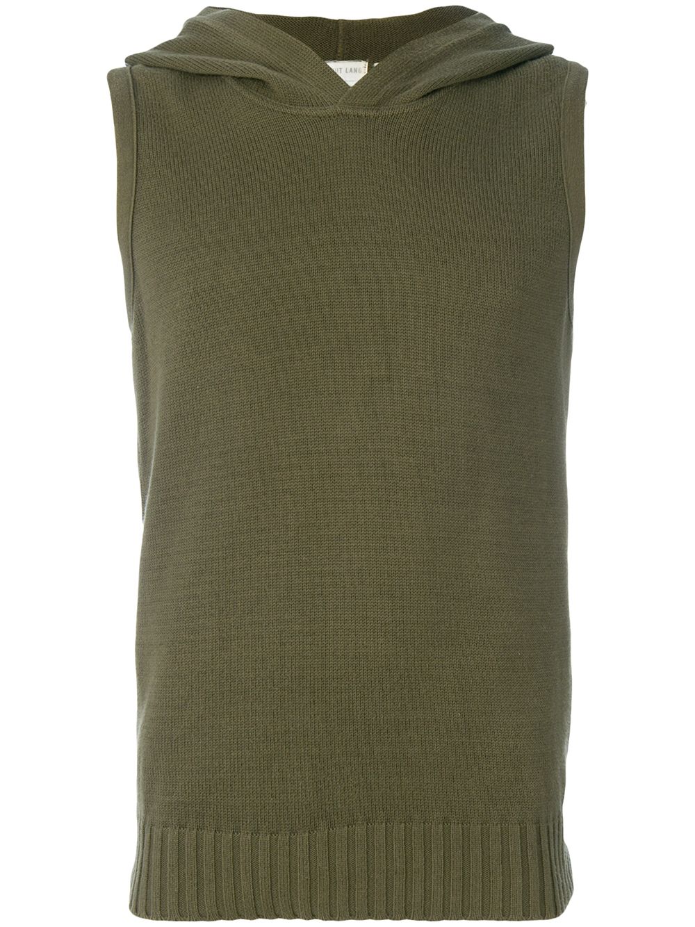 Hooded knitted vest - Green