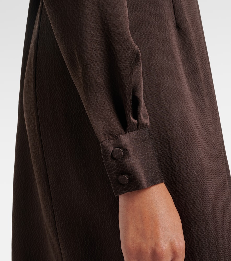 Josef belted silk midi dress