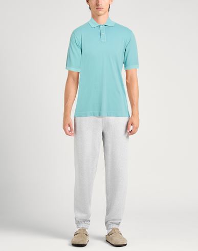 Man Polo shirt Turquoise Size M Cotton, Elastane