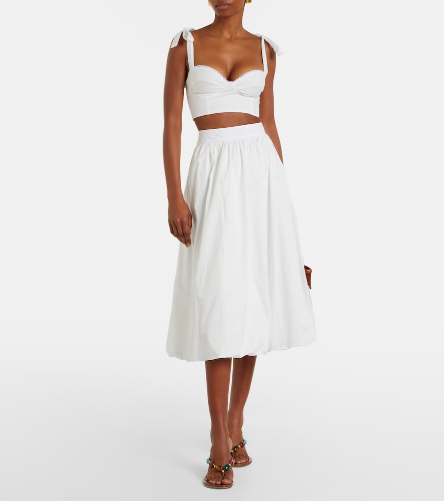 Alba cotton poplin midi skirt