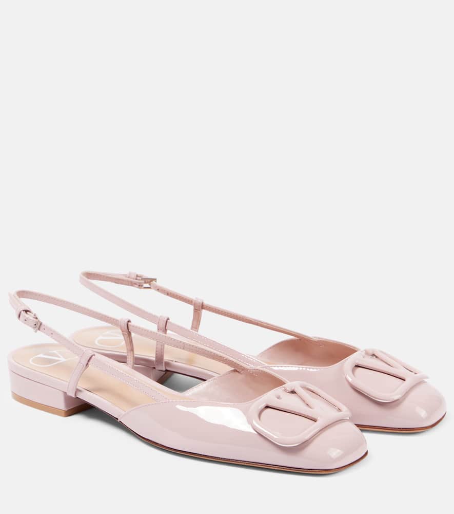 Valentino Garavani VLogo Signature leather slingback flats