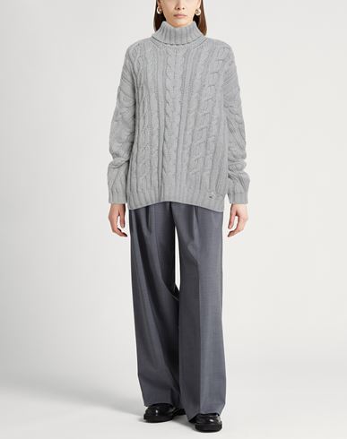 Resort Woman Turtleneck Light grey Size 12 Wool