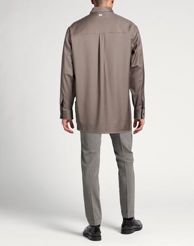 Man Shirt Taupe Size 38 Wool