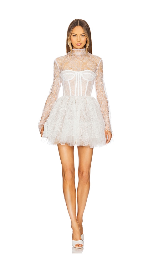 Bronx and Banco Maraya Arabella Lace Mini Dress in White.  XL. Also in