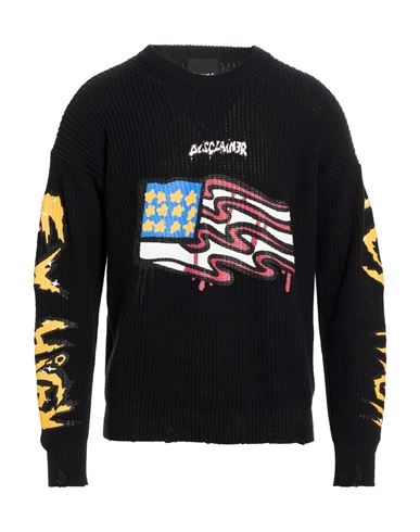 Man Sweater Black Size L Cotton, Acrylic