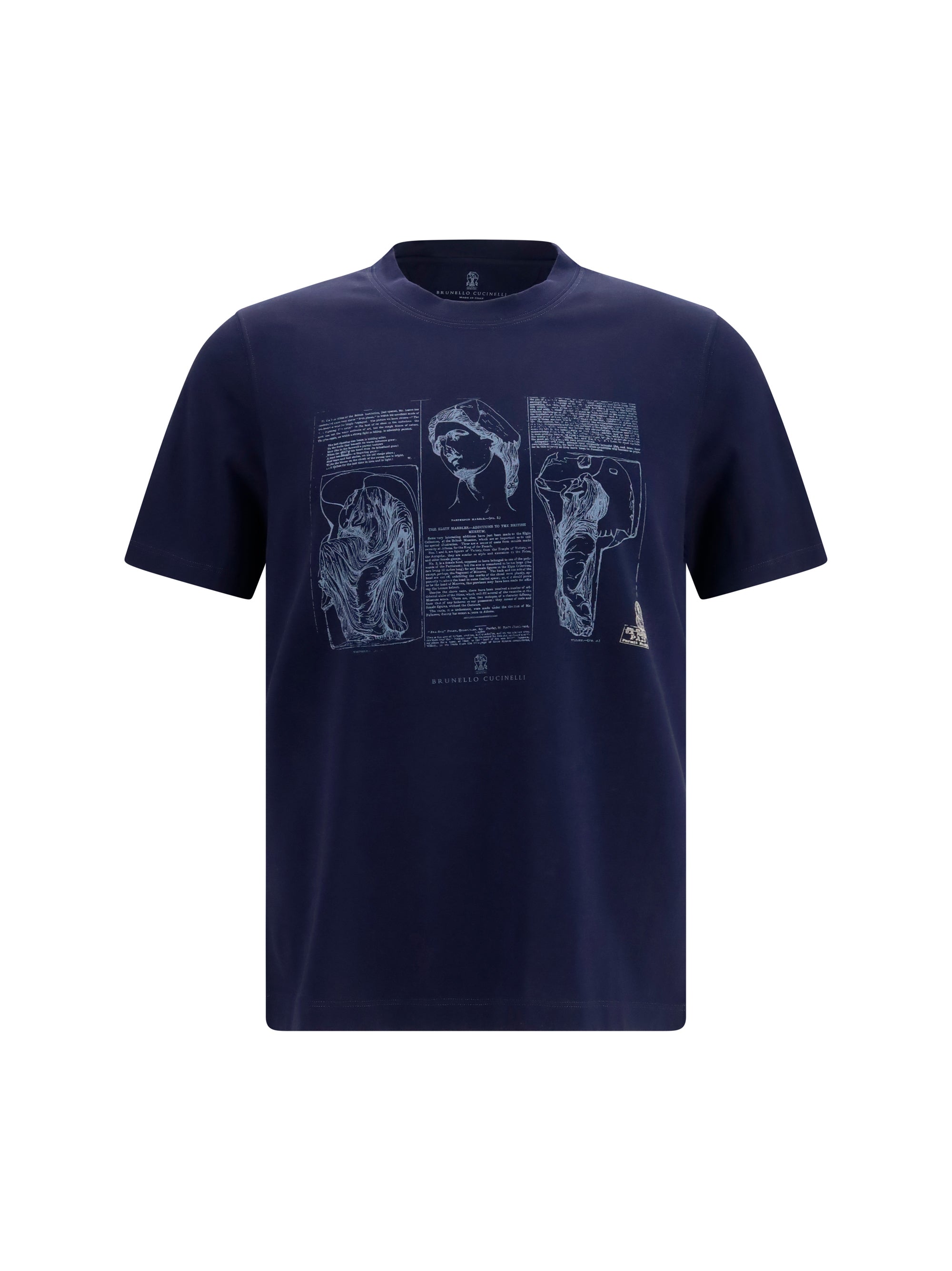 Cotton Printed T-Shirt — Navy