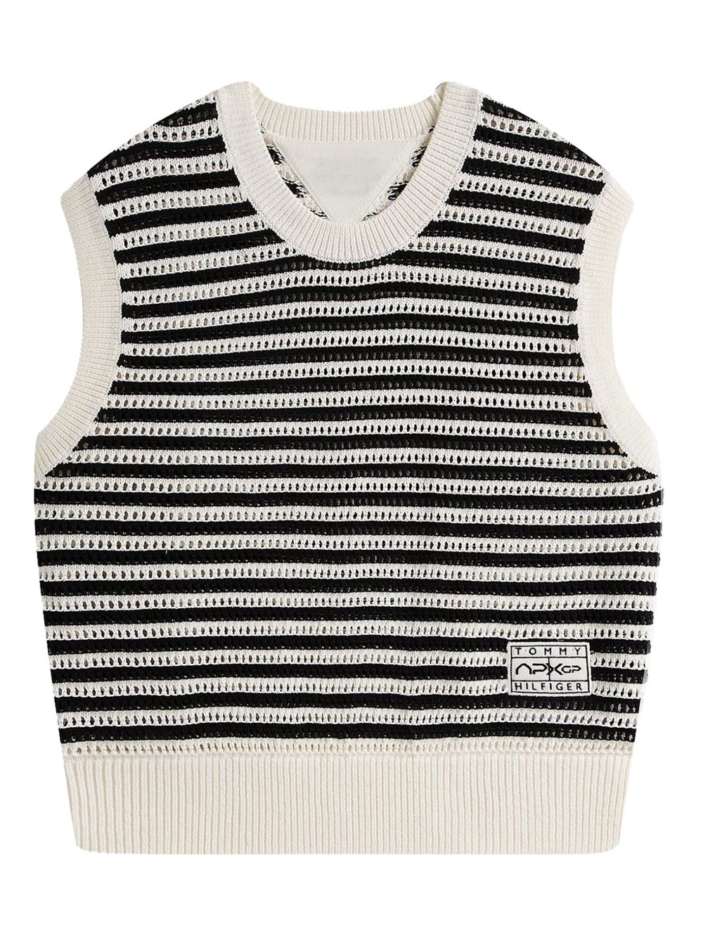 Striped sleeveless sweater - Black