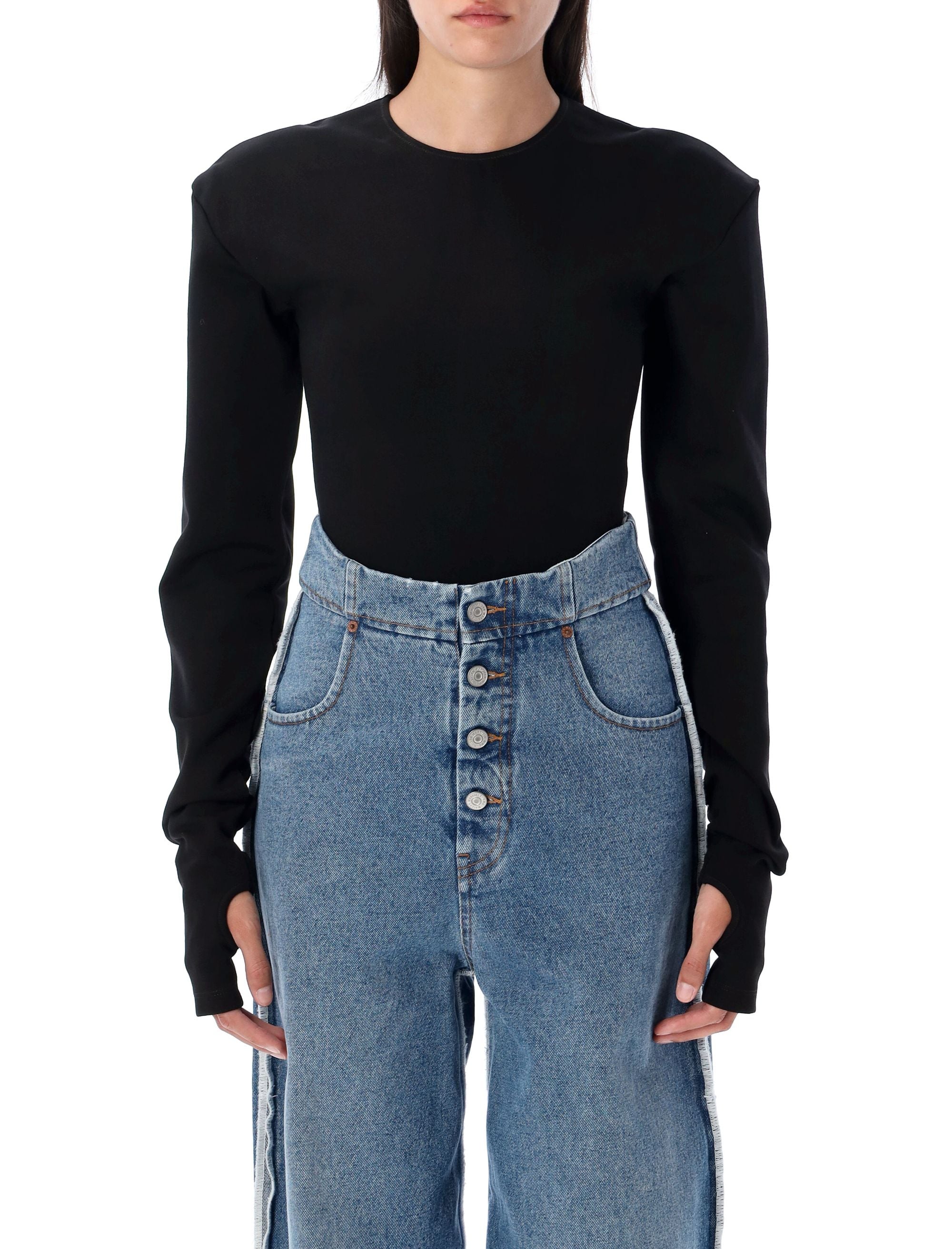 Long Sleeve Bodysuit with Thumb Holes - Size S