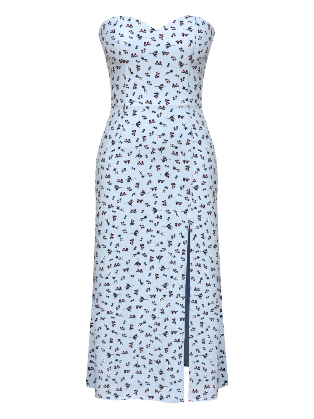 POST MERIDIEM slit corset midi dress - Blue