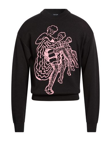 Man Sweater Black Size M Wool, Acrylic