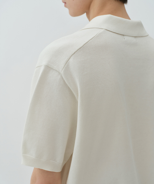 Washable Supima Cotton Slit Neck Knitted Polo Shirt