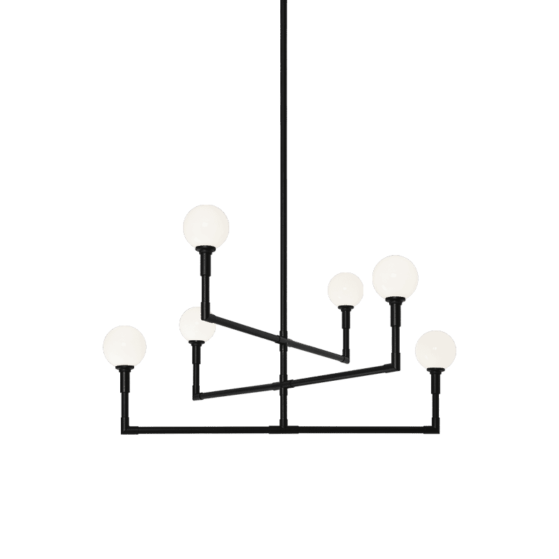 Black Six Light Chandelier from the Candlestix Collection