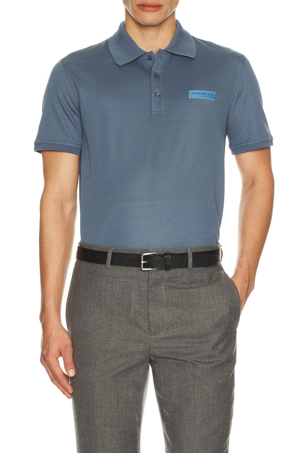 Givenchy Short Sleeve Polo Regular Fit in Military Blue - Blue. M also in S, XXL/2X