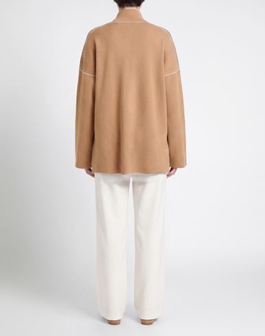 Woman Jacket Camel Size L Virgin Wool, Silk, Cashmere, Polyamide, Elastane