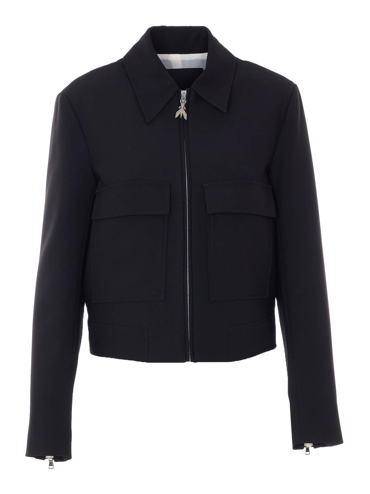 Black Jacket With Frontal Zip Closure