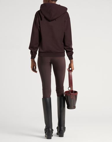 Woman Sweatshirt Chocolate brown Size S Cotton, Polyester