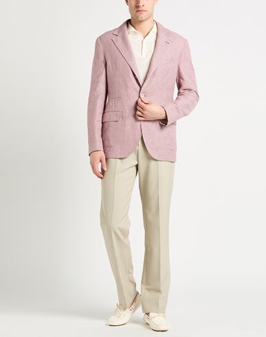 Man Blazer Brick Size 38 Wool, Linen, Silk