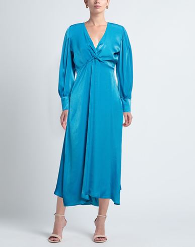 Woman Midi dress Azure Size L Polyester