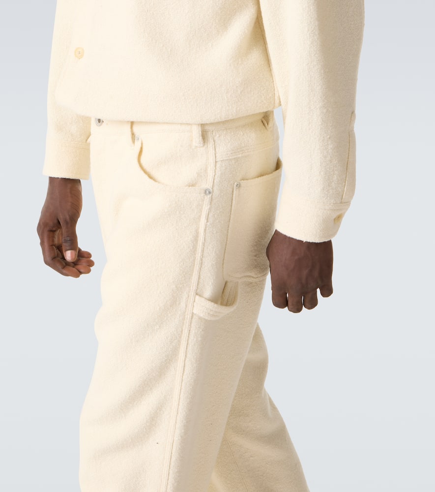 Wool tweed wide-leg pants