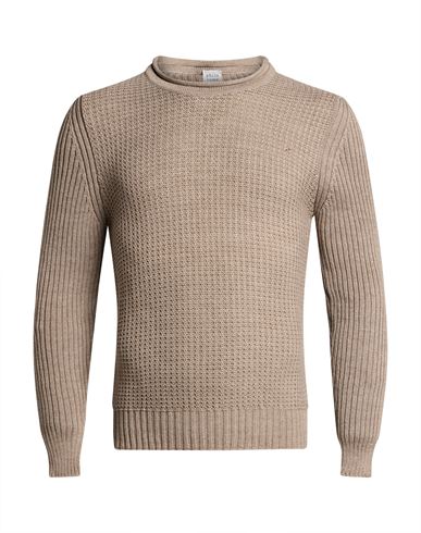 Man Sweater Taupe Size S Merino Wool, Acrylic