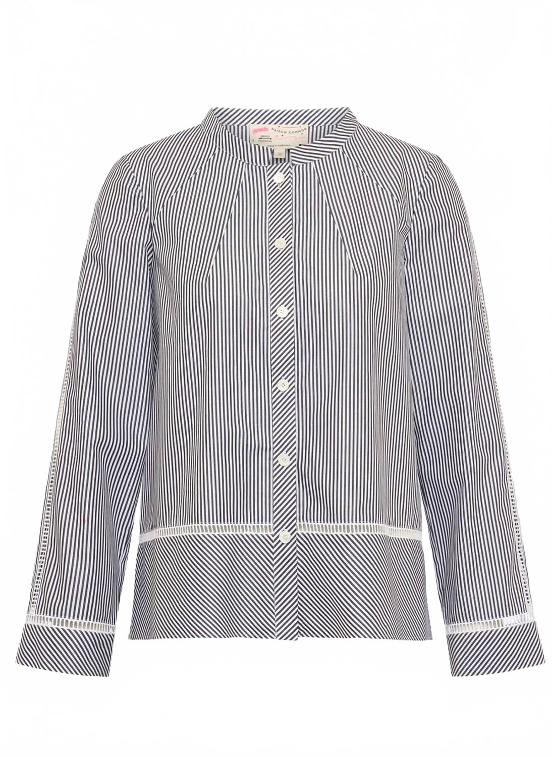 Women's Stripe Cotton Shirt In Black And White