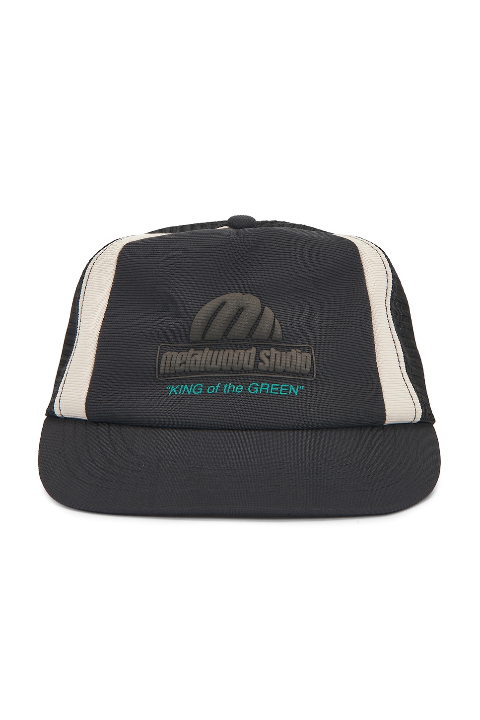 Metalwood Studio King Of The Greens Trucker Hat in Black. a