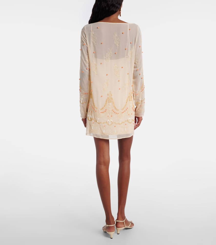Embellished chiffon minidress