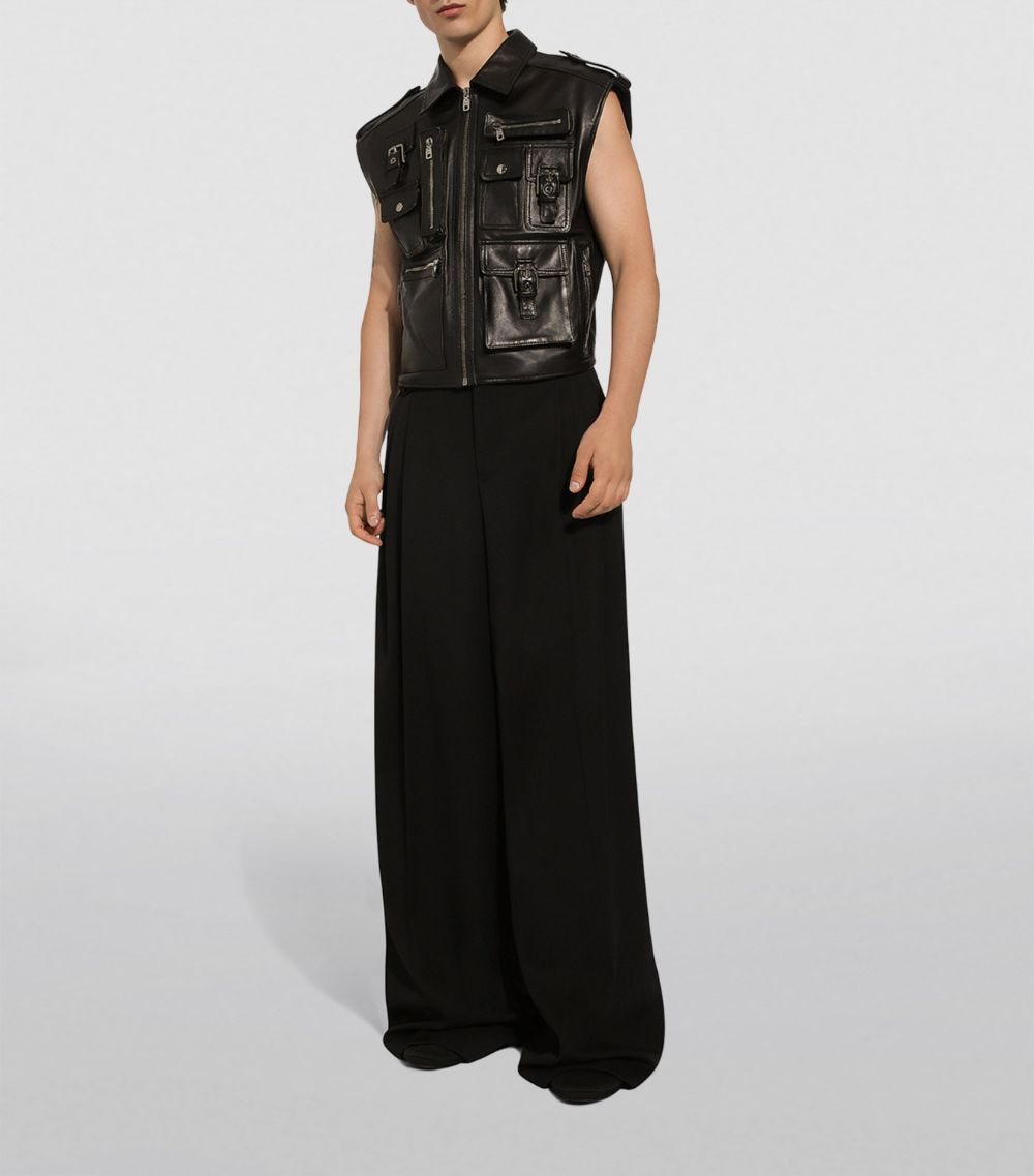 Virgin Wool Wide-Leg Trousers