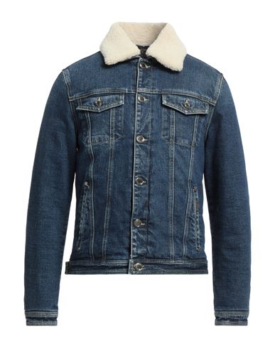 Man Puffer Blue Size 38 Cotton, Polyurethane, Polyester
