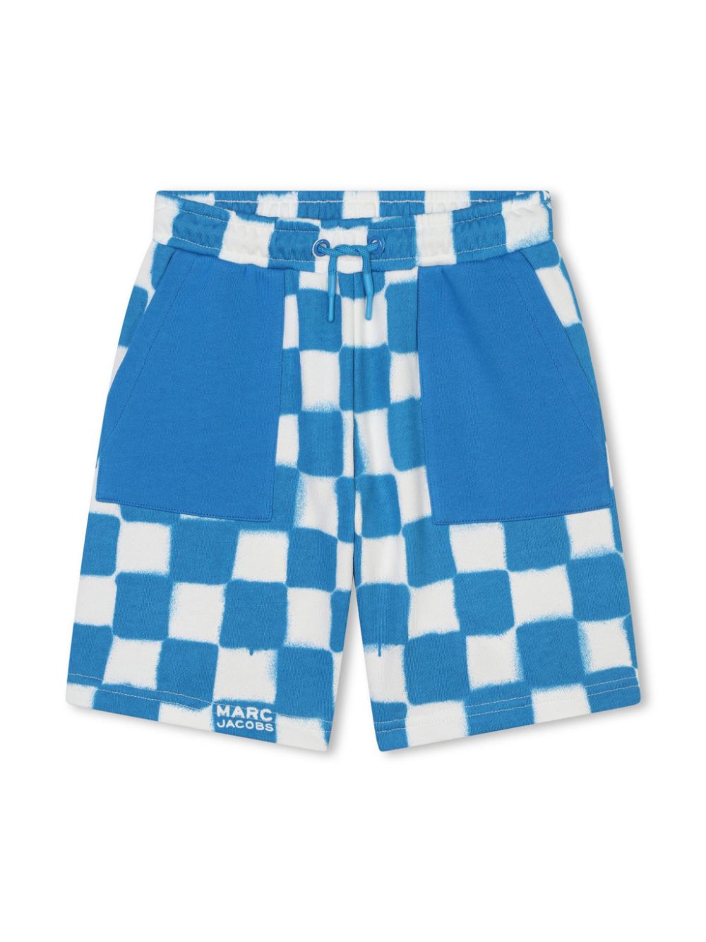 Spray-paint cotton shorts - Blue