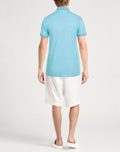 Jeans Man Polo shirt Turquoise Size L Cotton
