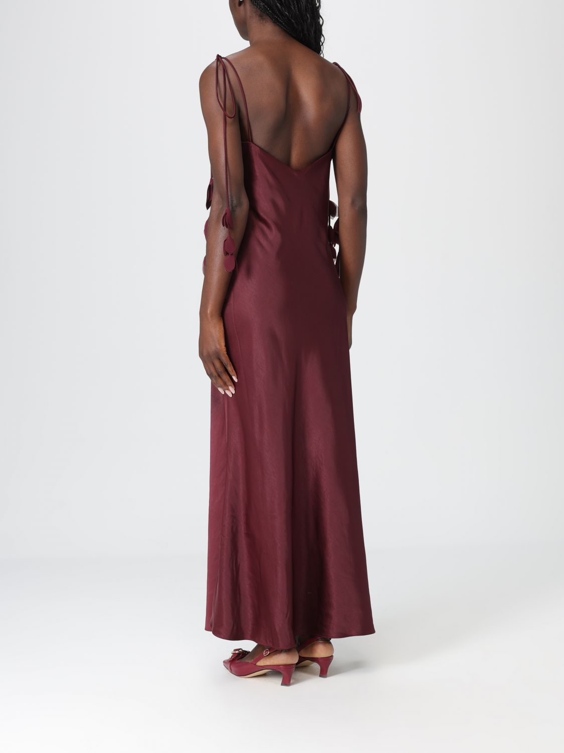 Satin Flower Midi Dress