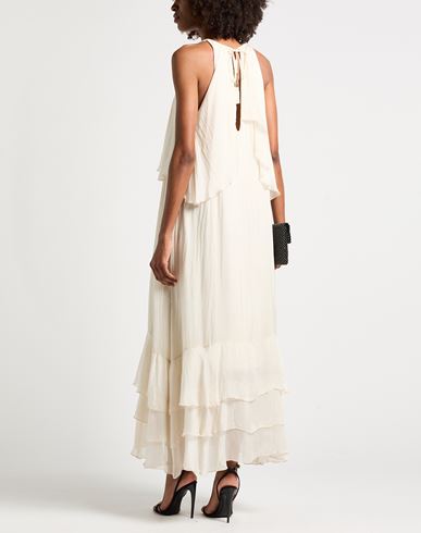 Woman Maxi dress Ivory Size 10 Viscose, Silk