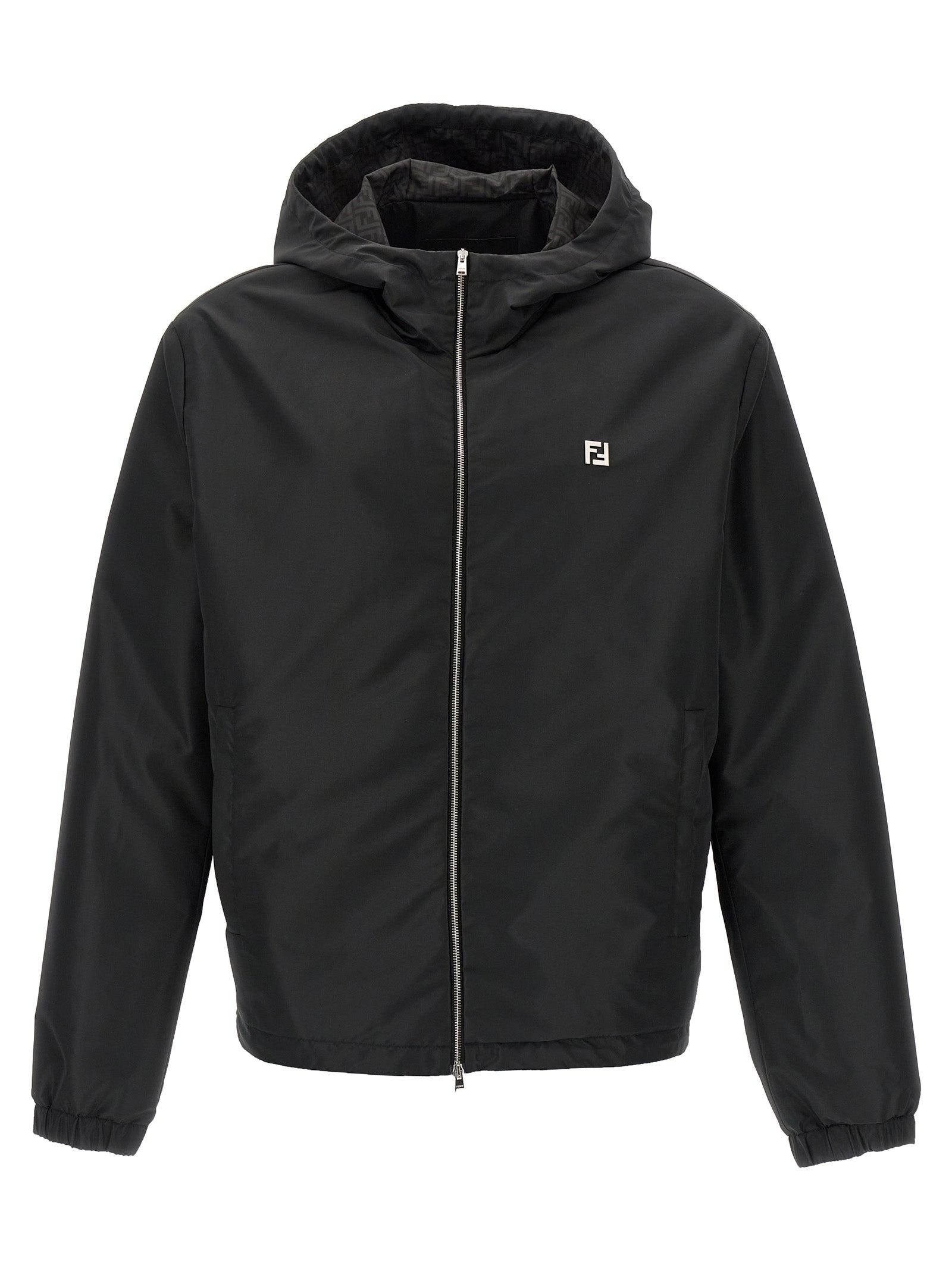 Logo-Print Polyester Shell Jacket — Black