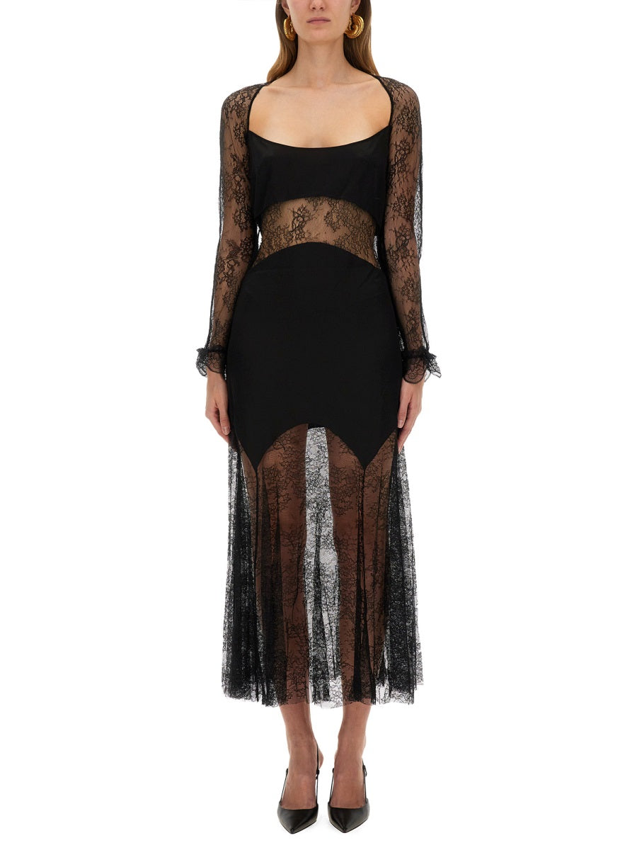 Long Open Neck Lace Dress
