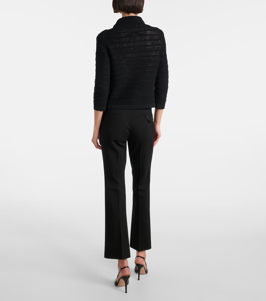 Precise Pointelle cotton-blend cardigan