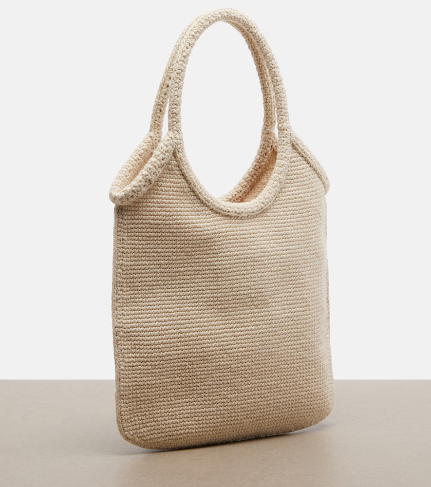 Ivy embroidered crochet tote bag