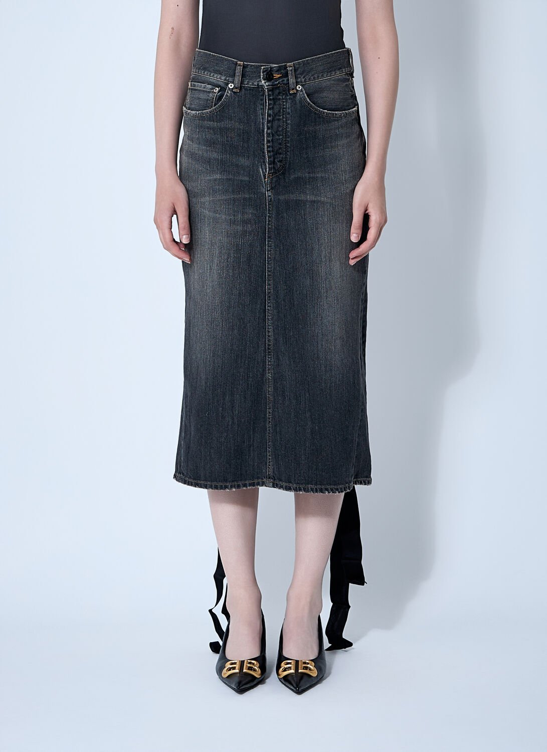 Lace-up Skirt - Woman Skirts Dark Grey Fr