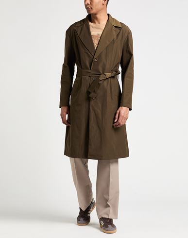 Hevò Man Overcoat & Trench Coat Military green Size 40 Polyester, Cotton