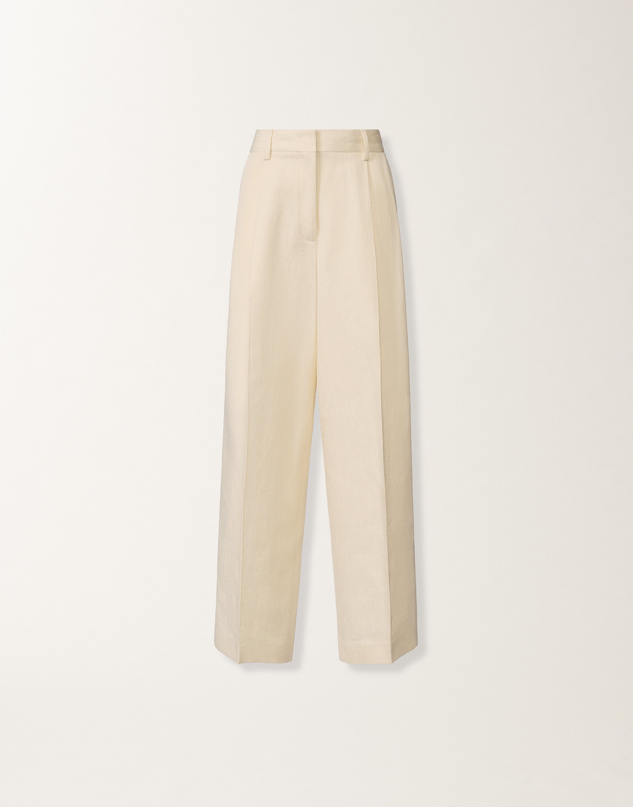 Tailored pants in drop fil coupé, butter