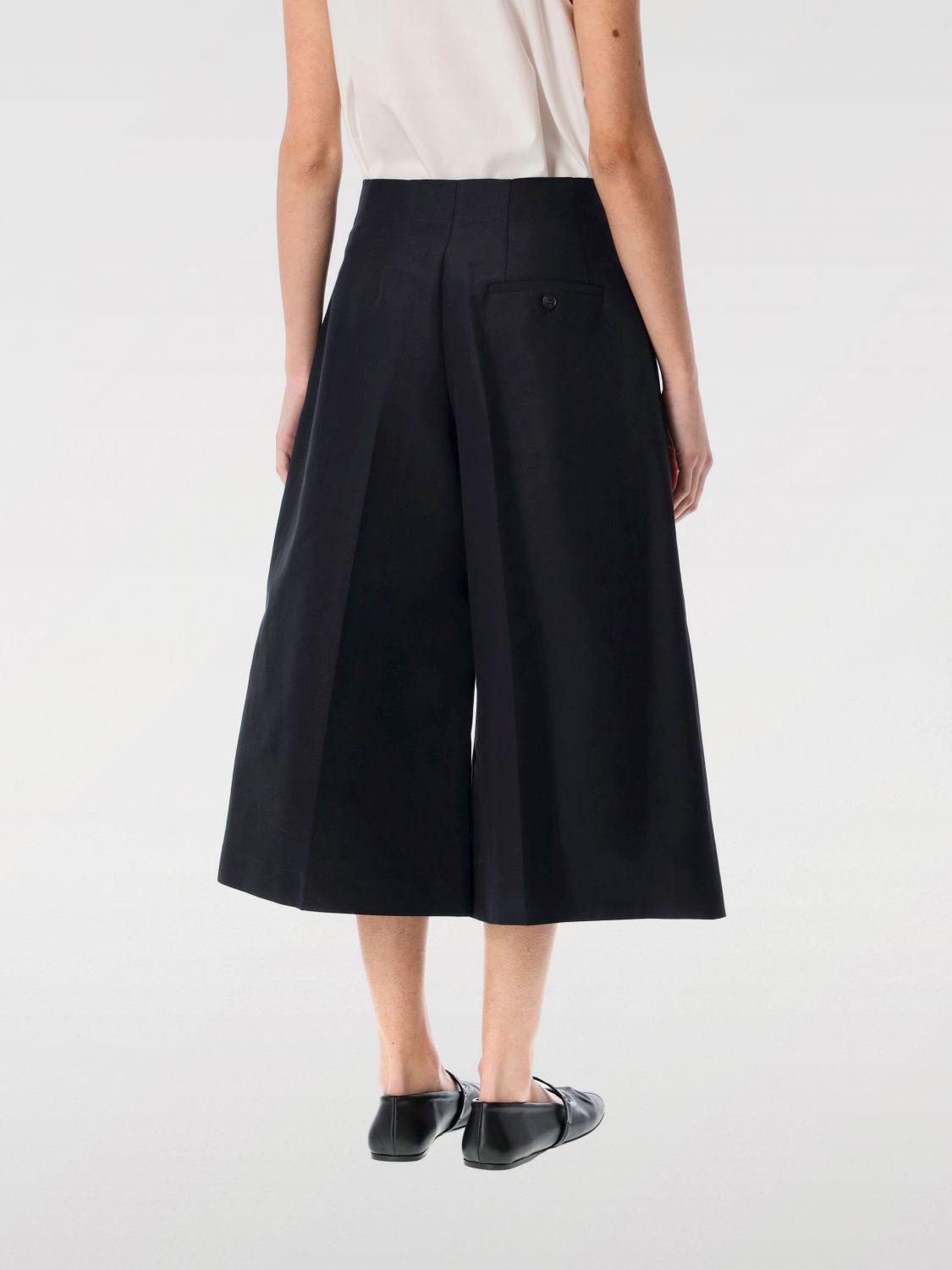 Pantaloni Cropped In Puro Cotone