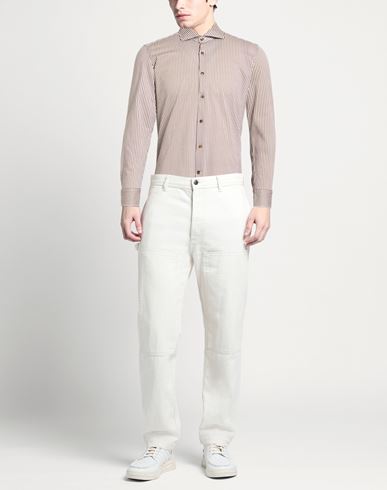 Man Shirt Taupe Size 16 ½ Cotton